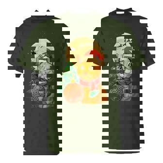 Orange Tabby Cat Christmas Lights Santa Holiday Cats T-Shirt - Monsterry