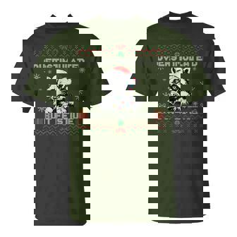 Overstimulated But Festive Opossum Ugly Sweater Christmas T-Shirt | Mazezy