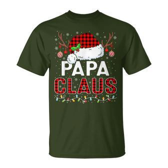 Papa Claus Christmas Lights Santa Hat Pajama Family Matching T-Shirt | Seseable UK