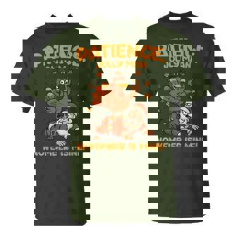 Patience Jolly Man Thanksgiving Turkey Santa Christmas T-Shirt | Mazezy