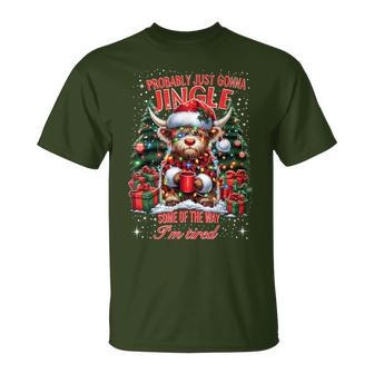 Probably Just Gonna Jingle Christmas Cow T-Shirt - Thegiftio UK