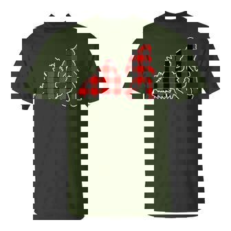 Red Buffalo Plaid Pajama Bigfoot Christmas T-Shirt | Mazezy