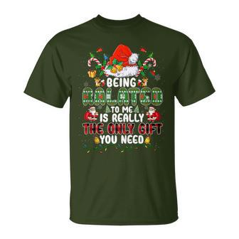 Being Related To Me Christmas Family Ugly Sweater Pajamas T-Shirt - Thegiftio UK