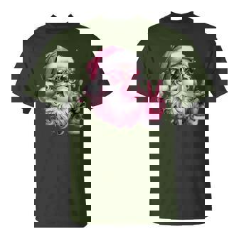 Retro Santa Blowing Bubble Gum Christmas Vintage Sunglasses T-Shirt - Seseable