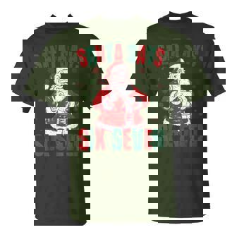 Retro Santa Says Six Seven 67 Meme Christmas T-Shirt | Mazezy