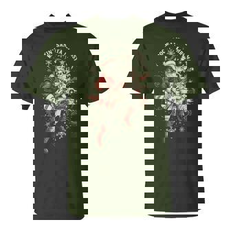 Rockin Santa Playing Guitar Christmas Retro Guitarist T-Shirt - Monsterry