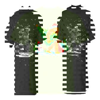 Santa Bigfoot Christmas Tree Xmas Lights Sasquatch Men T-Shirt - Thegiftio