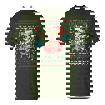 Santa Chihuahua Eating Ramen Xmas Sweater Japanese Food T-Shirt - Monsterry
