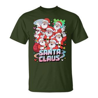 Santa Claus Retro Pixel Fun Christmas Holiday T-Shirt - Thegiftio UK