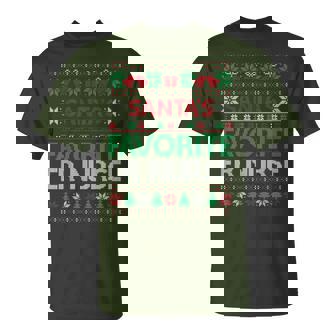 Santa Favorite Er Nurse Christmas Ugly Sweaters Family Xmas T-Shirt - Thegiftio