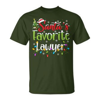 Santa Favorite Lawyer Christmas Lights Family Xmas T-Shirt - Thegiftio