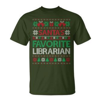 Santa Favorite Librarian Christmas Ugly Sweaters Family Xmas T-Shirt - Thegiftio UK