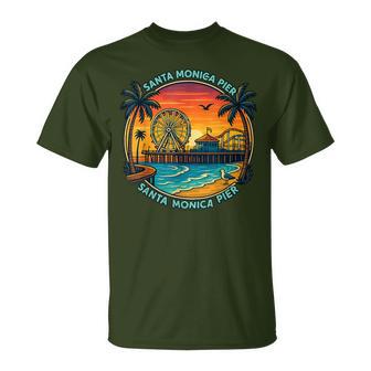 Santa Monica Pier Californie T-Shirt - Cadeauxyz
