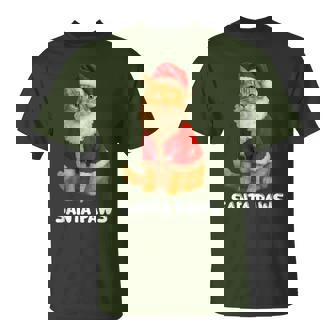 Santa Paws Orange Tabby Cat Christmas Holiday T-Shirt - Thegiftio