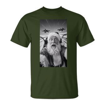 Santa Selfie Flying With Jets Christmas T-Shirt | Seseable UK