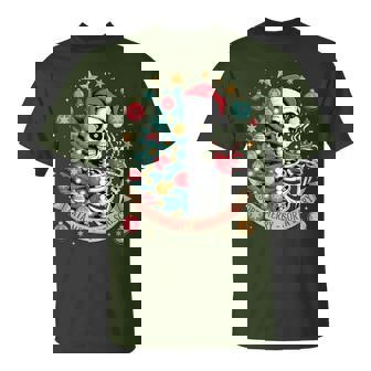 Santa Skeleton Christmas Tree X-Mas Sorta Merry Sorta Scary T-Shirt | Mazezy