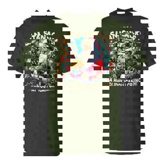 Santa Snacks Retro Christmas Holiday T-Shirt - Thegiftio