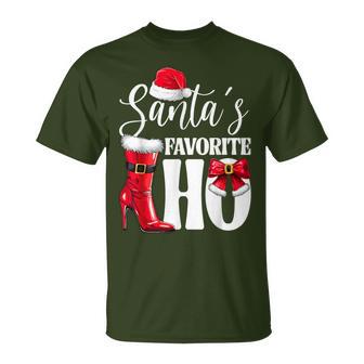 Santa's Favorite Ho Christmas Lights Merry Christmas Pajamas T-Shirt | Seseable UK