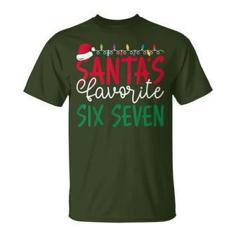 Santa’S Favorite Six Seven 67 Christmas Humor Meme T-Shirt - Thegiftio UK
