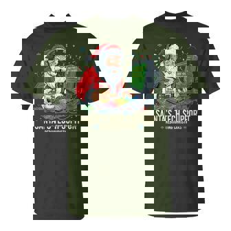 Santa's Tech Support Rebooting Christmas Santa T-Shirt | Mazezy