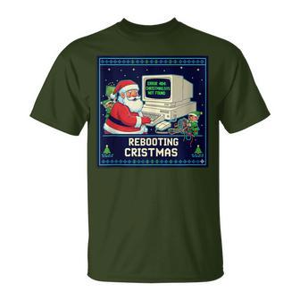 Santa's Tech Support Rebooting Christmas Retro Women T-Shirt - Thegiftio UK
