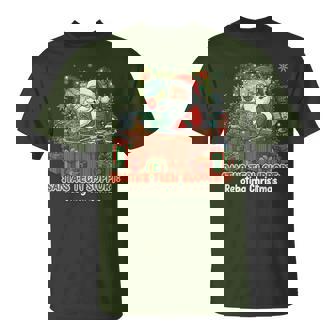 Santa's Tech Support Rebooting Christmas Santa Tech Xmas T-Shirt | Mazezy