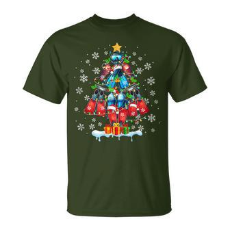 Scuba Diving Tools Christmas Tree Santa Colorful Sport Lover T-Shirt | Seseable FR