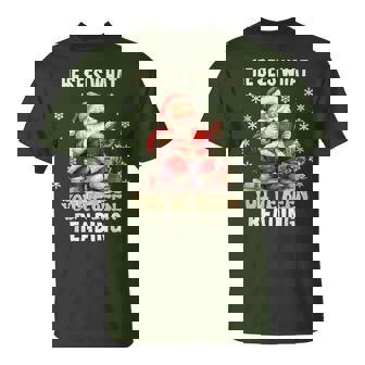 He Sees What You've Been Reading Santa Bookish Christmas T-Shirt - Thegiftio