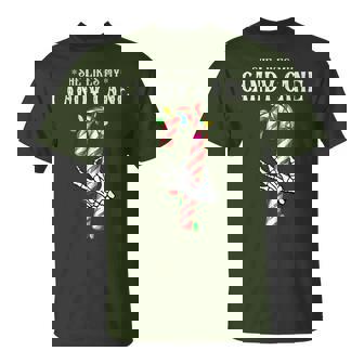 She Likes My Candy Cane Skeleton Couples Christmas Lights T-Shirt - Thegiftio