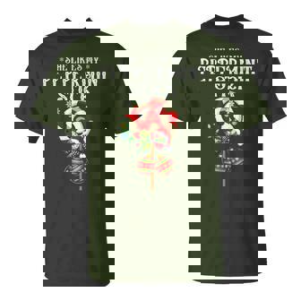 She Likes My Peppermint Stick Couples Christmas Light Pajama T-Shirt - Monsterry