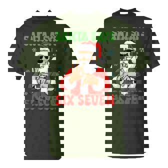 Six Seven Santa Clause Christmas Humor Holiday T-Shirt - Seseable