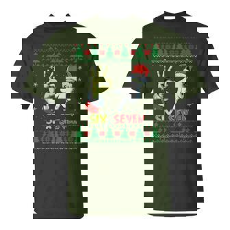 Six Seven Skeleton Meme Christmas Ugly Sweater 67 Brainrot T-Shirt | Seseable CA
