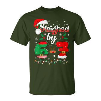 Sleighed By 6 7 Six Seven Gen Z Alpha Christmas Xmas Lights T-Shirt - Thegiftio UK