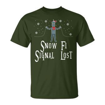 Snow-Fi Signal Lost Snow Christmas Robot Dad T-Shirt - Thegiftio UK