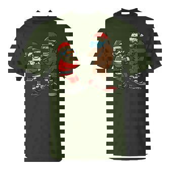 Snowboard Christmas Sasquatch Santa Snowboarding Xmas T-Shirt - Seseable