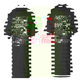 Sorta Merry Feral Raccoon Christmas Holiday T-Shirt | Mazezy