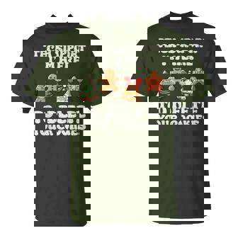 Tech Support Here To Delete Cookies Gingerbread Teacher Xmas T-Shirt - Seseable