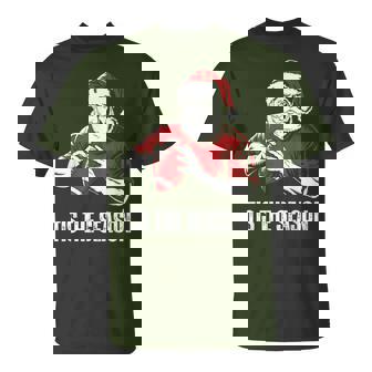 Tis The Season Football Christmas Pajamas Santa Claus Xmas T-Shirt | Seseable UK