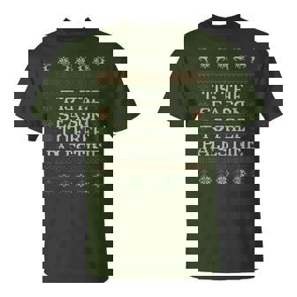 Tis The Season To Free Palestine Group Matching Ugly Xmas T-Shirt | Seseable CA