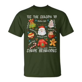 Tis The Season To Shape Behavior Christmas Behavior Analyst T-Shirt - Thegiftio UK