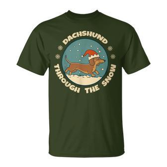 Ugly Dachshund Christmasthrough The Snow Christmas T-Shirt - Thegiftio UK