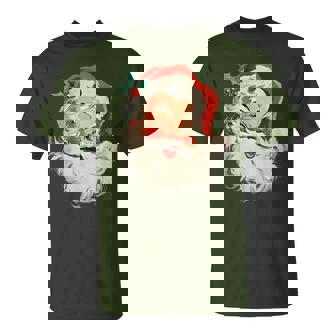 Vintage Retro Merry Christmas Cool Santa Claus Face T-Shirt | Seseable UK