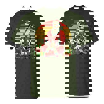 Vintage Retro Santa Sunglasses Playing Game Gamer Christmas T-Shirt - Thegiftio