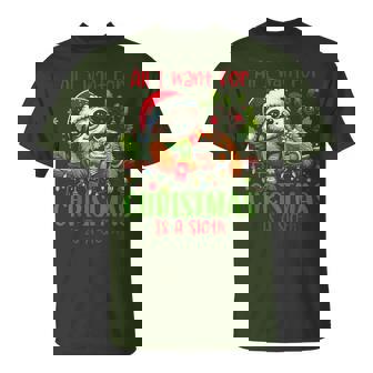 All I Want For Christmas Is A Sloth Cute Santa Christmas T-Shirt - Monsterry