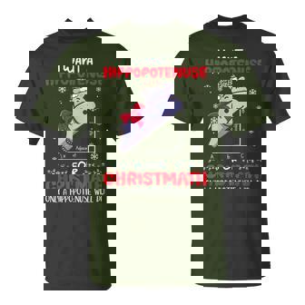 I Want A Hippopotenuse For Christmath Math Teacher Christmas T-Shirt | Mazezy