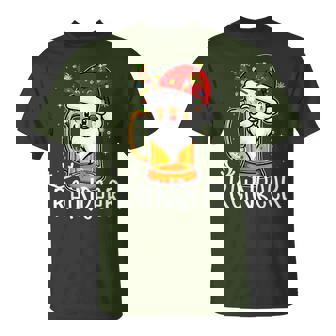 Winedeer Reinbeer Santa Hat Reindeer Couple Xmas Matching T-Shirt - Thegiftio