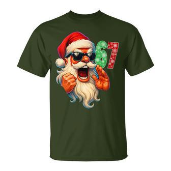 Xmas Santa Says Six Seven Bruh 67 Meme Christmas T-Shirt - Thegiftio UK