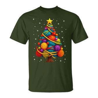 Yarn Christmas Tree Crochet Knitting Quilter Sewing T-Shirt - Thegiftio UK