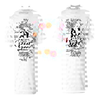 80 Years Blessed 80 Year Old Bday Floral 80Th Birthday T-Shirt | Seseable UK