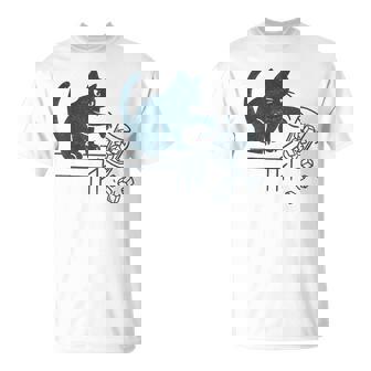 Abolish Ice Black Cat Pushing Ice Cat Meme Women T-Shirt - Monsterry